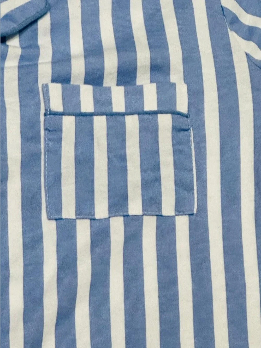 NWT Laura Ashley Blue & White Striped Three-Piece Pajama Set